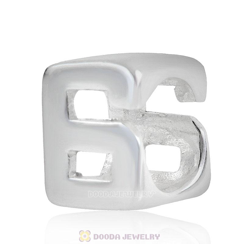 925 Sterling Silver Number 6 Charms Beads Wholesale