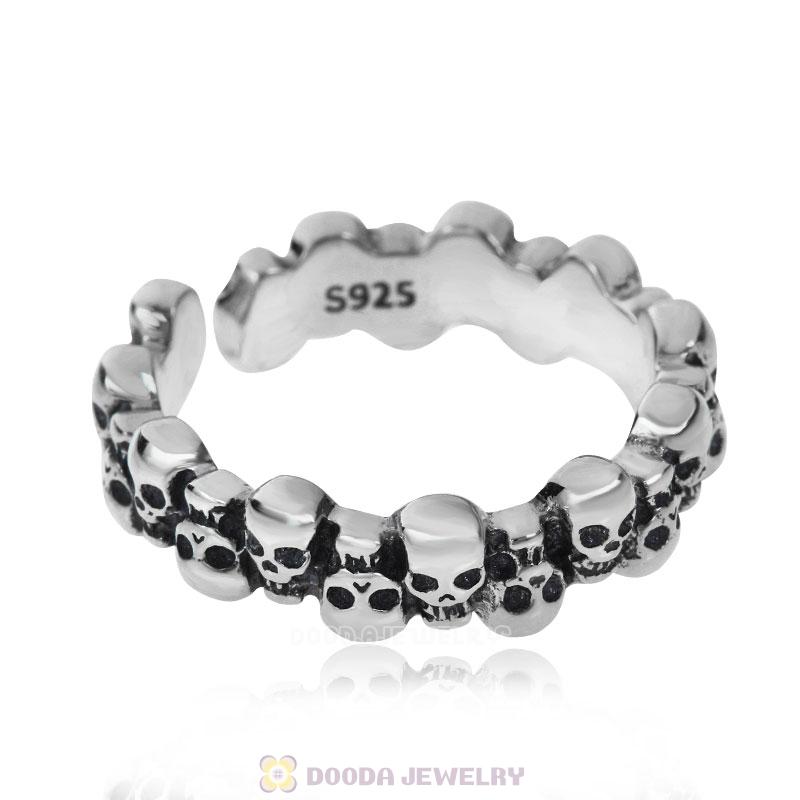 Terrible Skull Open Rings 925 Silver