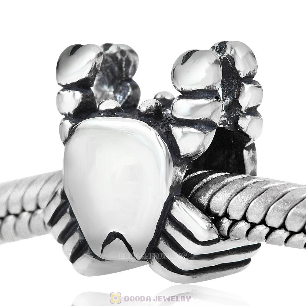 Crab Charm Antique Sterling Silver