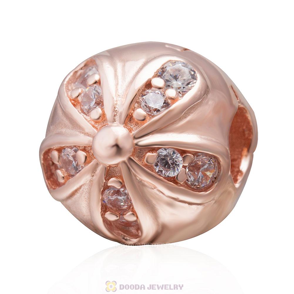 Rose Gold Dazzling Daisies Clip Charm