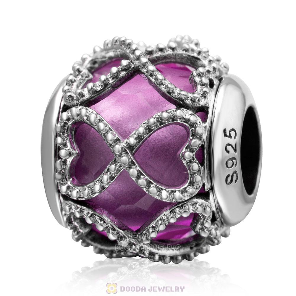 Love to Love Charm Purple Rhinestones