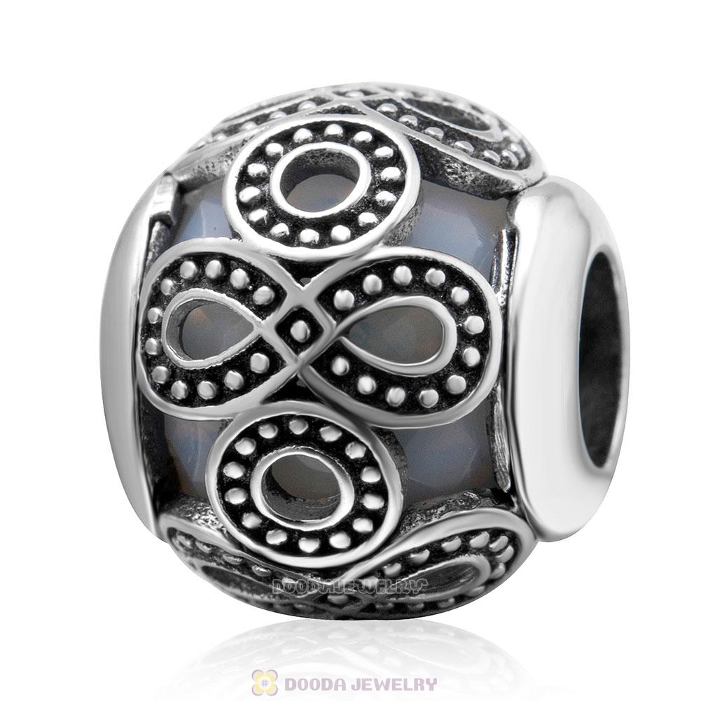 Infinite Love Charm White Rhinestones