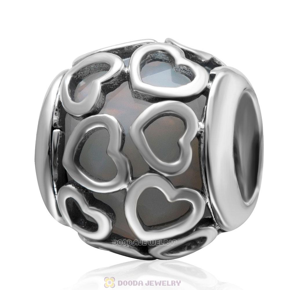 Encased in Love Charm White Rhinestones