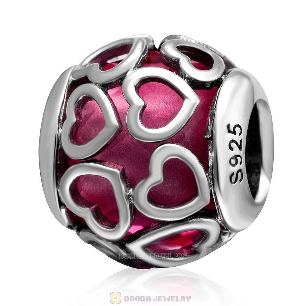 Encased in Love Charm Rose Rhinestones