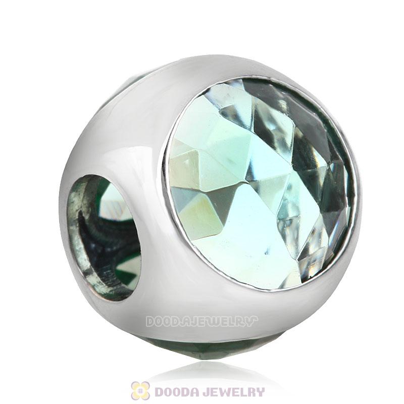 Lt Green Faceted Crystal Bead