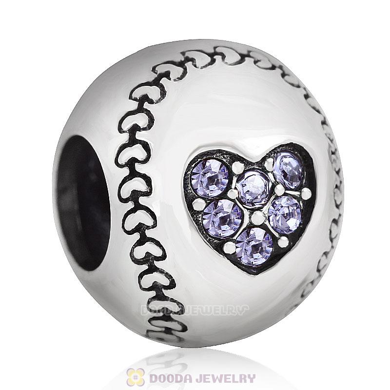 Tanzanite Austrian Crystal Love Baseball Beads 