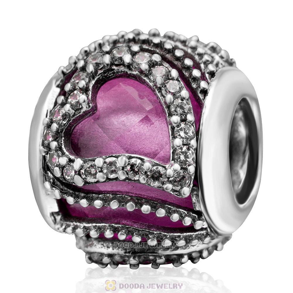 Sweet Love Charm Lt Purple Rhinestones