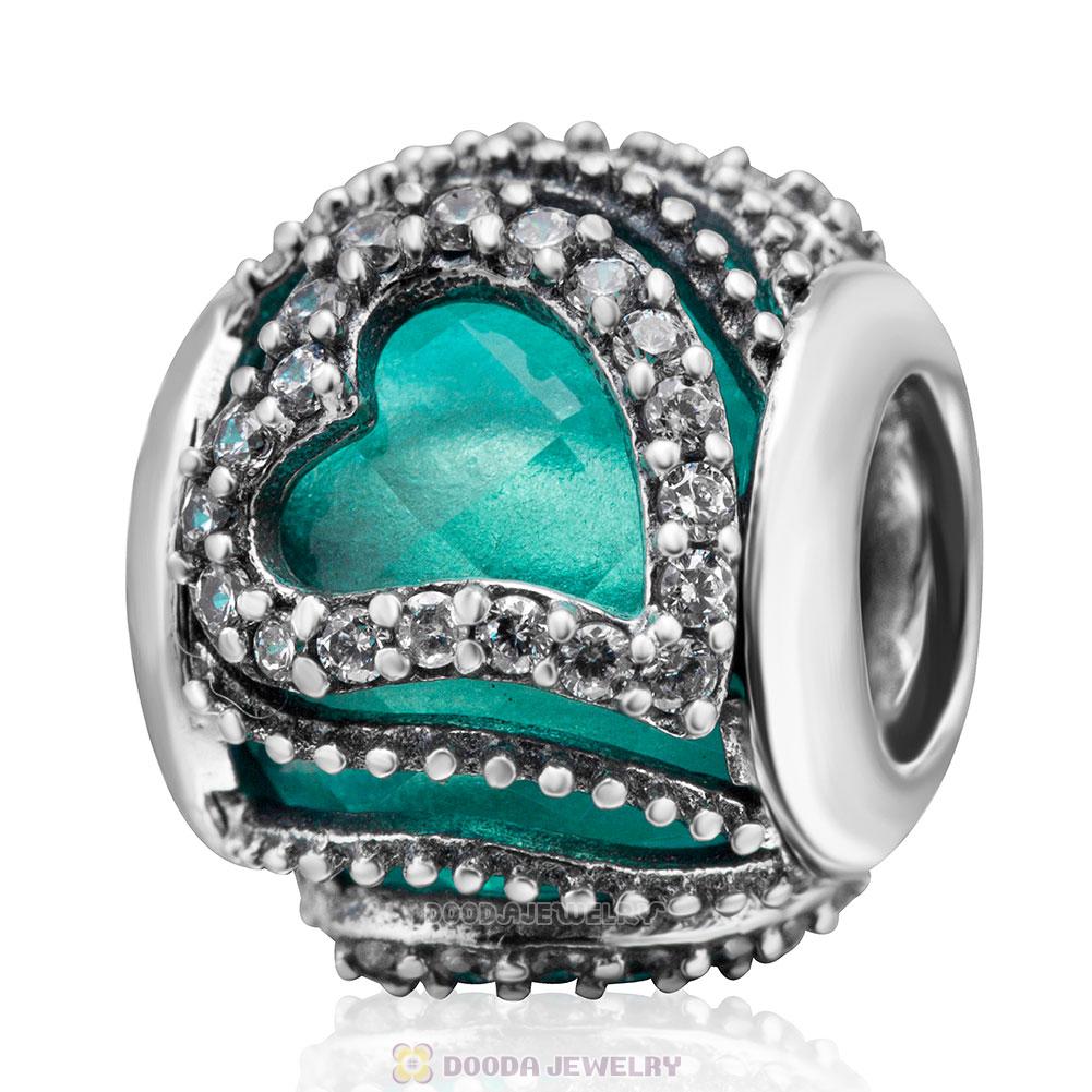 Sweet Love Charm Blue Zircon Rhinestones