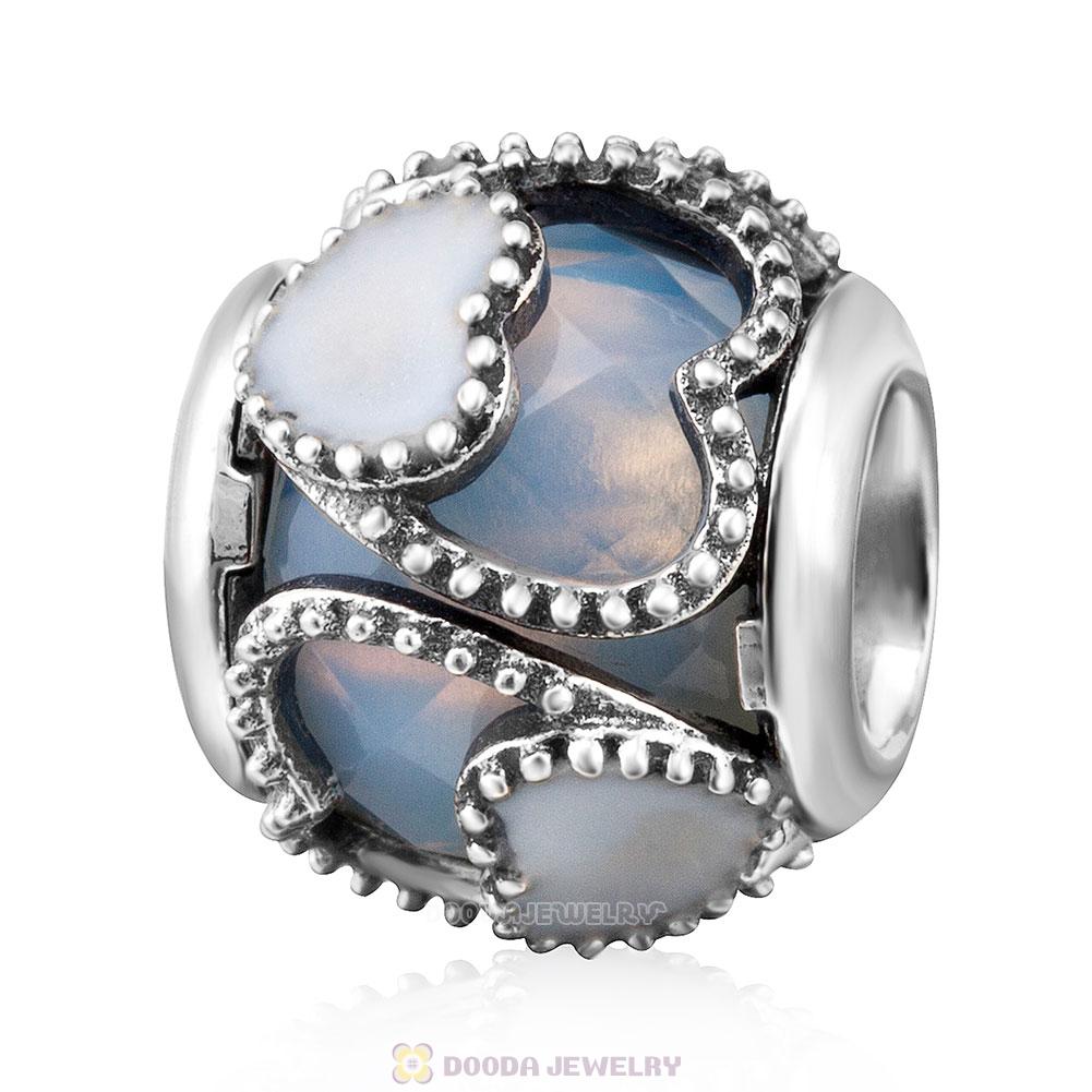 Love with Small Love Together Charm White Rhinestones