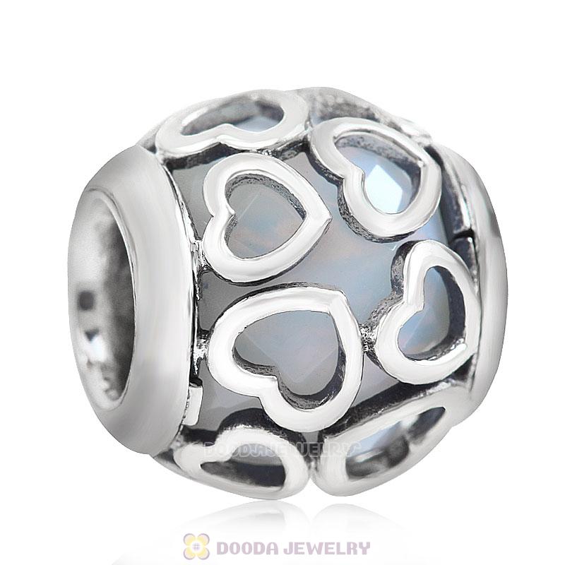 Encased in Love Charm White Rhinestones