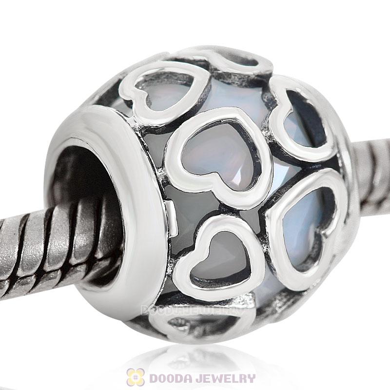 Encased in Love Charm White Rhinestones