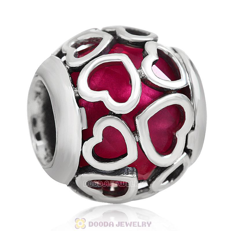 Encased in Love Charm Rose Rhinestones