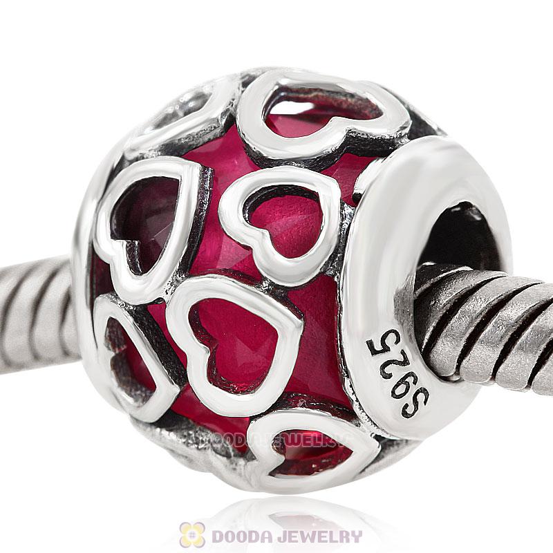 Encased in Love Charm Rose Rhinestones