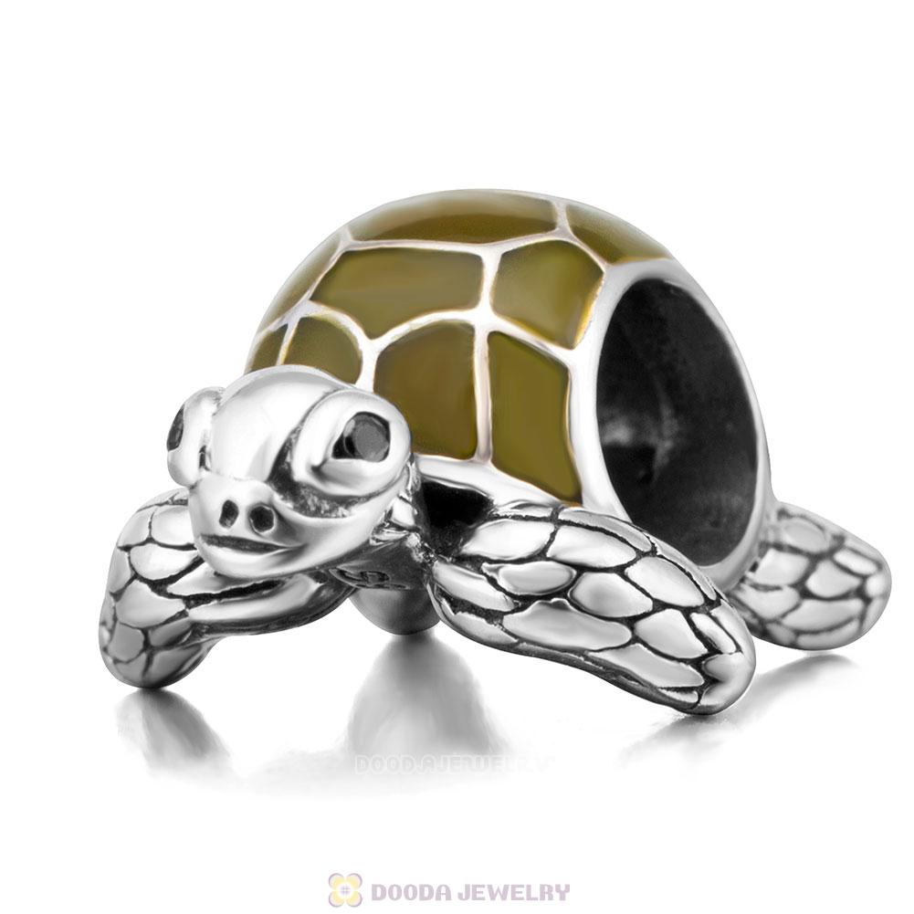 Sea Turtle Charm with Green Enamel