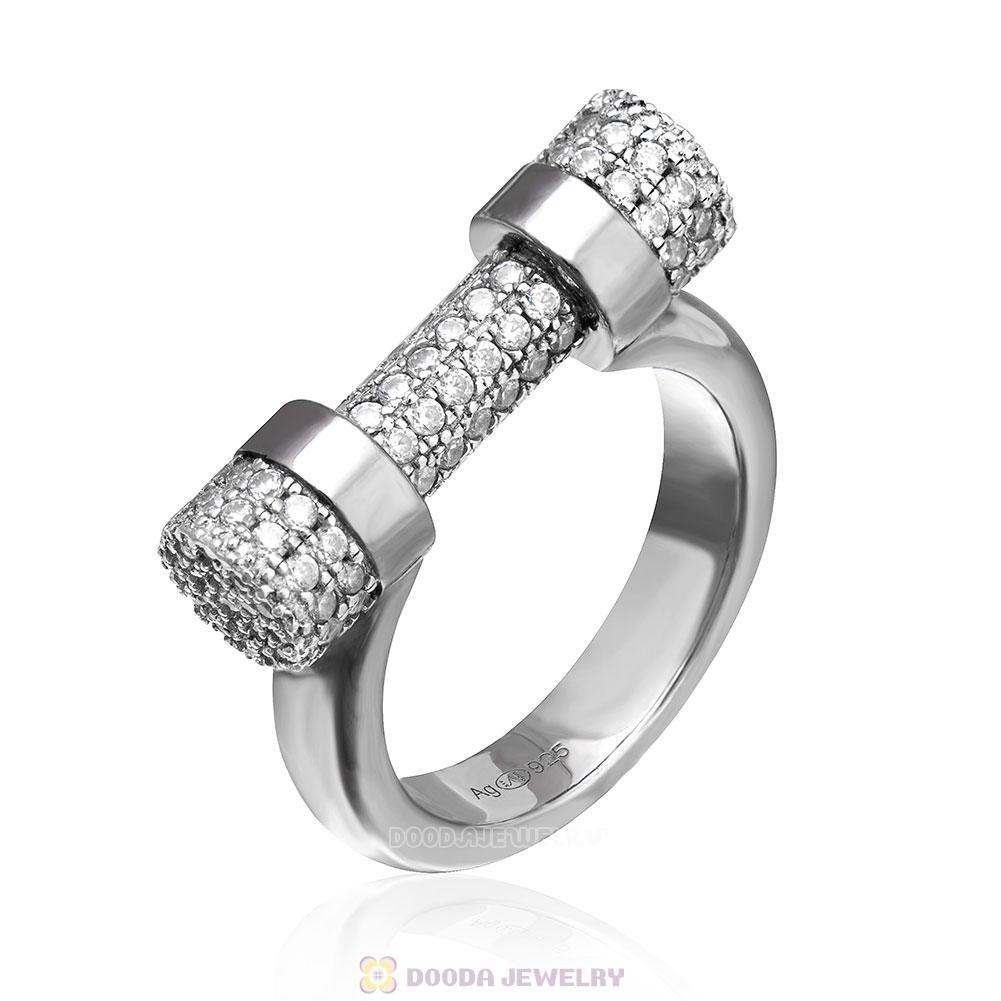 Gun Black Sterling Silver Cubic Zirconia Ring