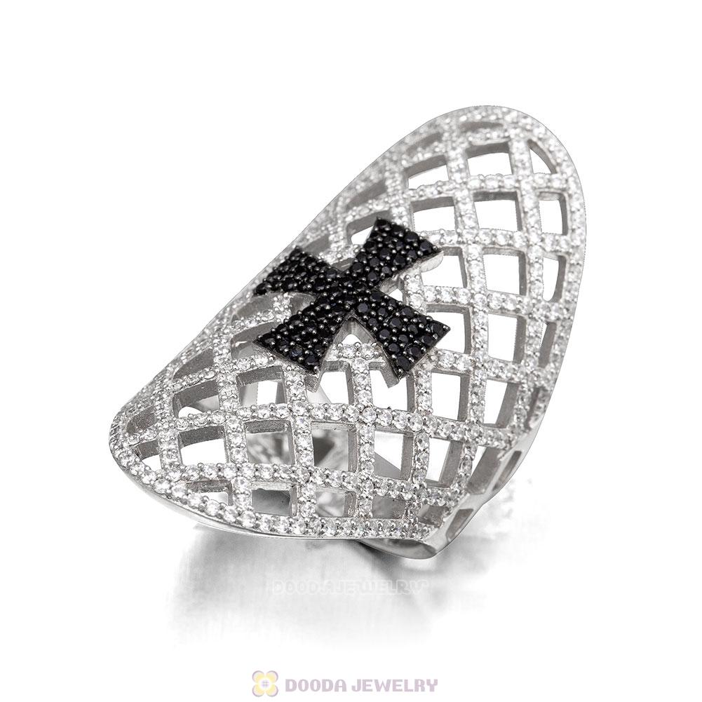 St Cross Sterling Silver Ring with Cubic Zirconia