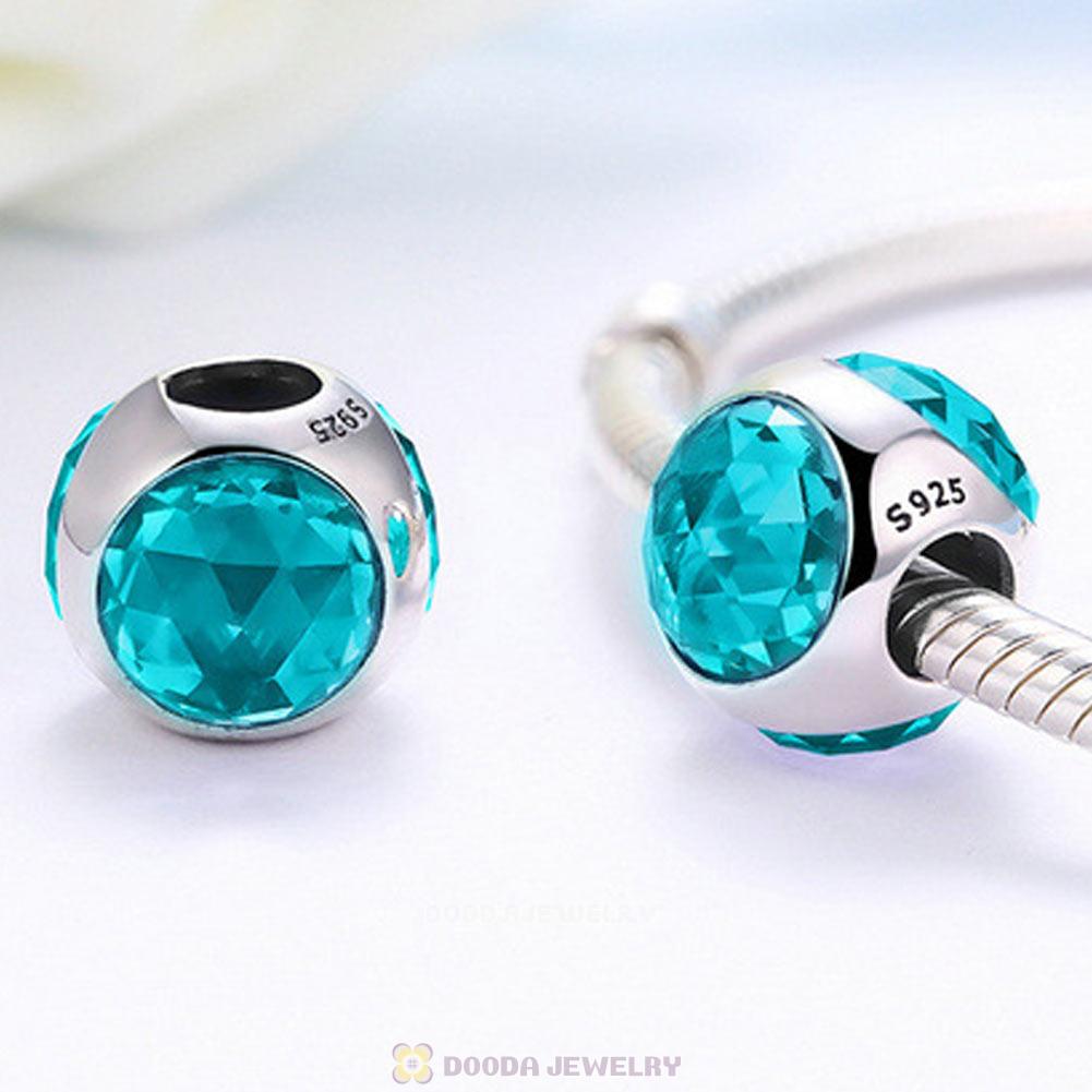 Aquamarine Blue Faceted Crystal Bead