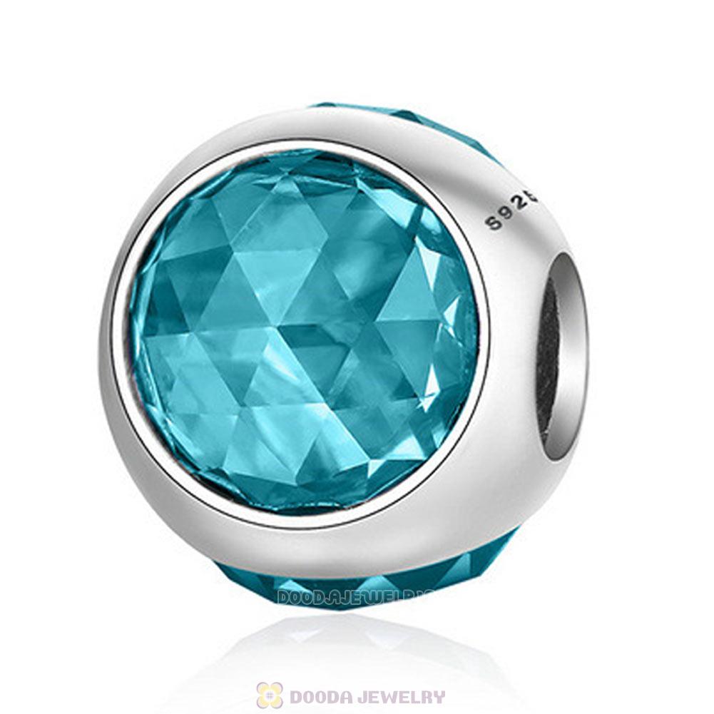 Aquamarine Blue Faceted Crystal Bead