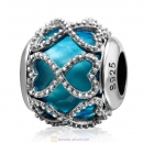 Love to Love Charm Lt Blue Rhinestones