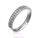 Double Row Cubic Zirconia Ring Gun Black Sterling Silver