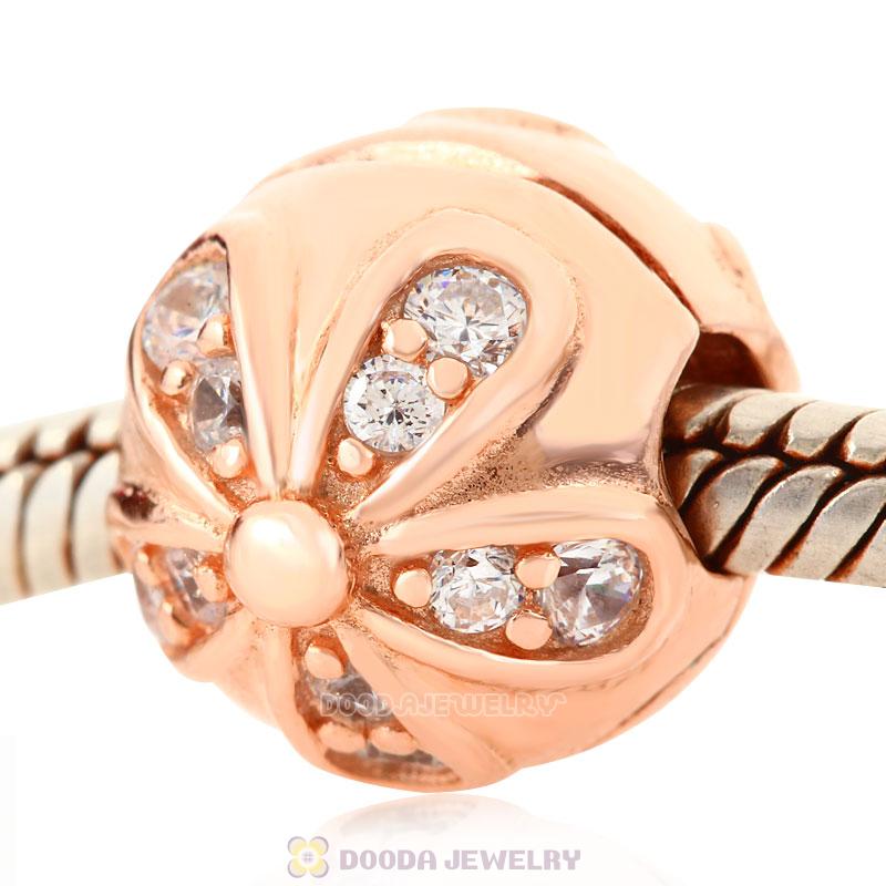 Rose Gold Dazzling Daisies Clip Charm