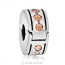 Topaz CZ Clip Spacer Charm Bead Sterling Silver