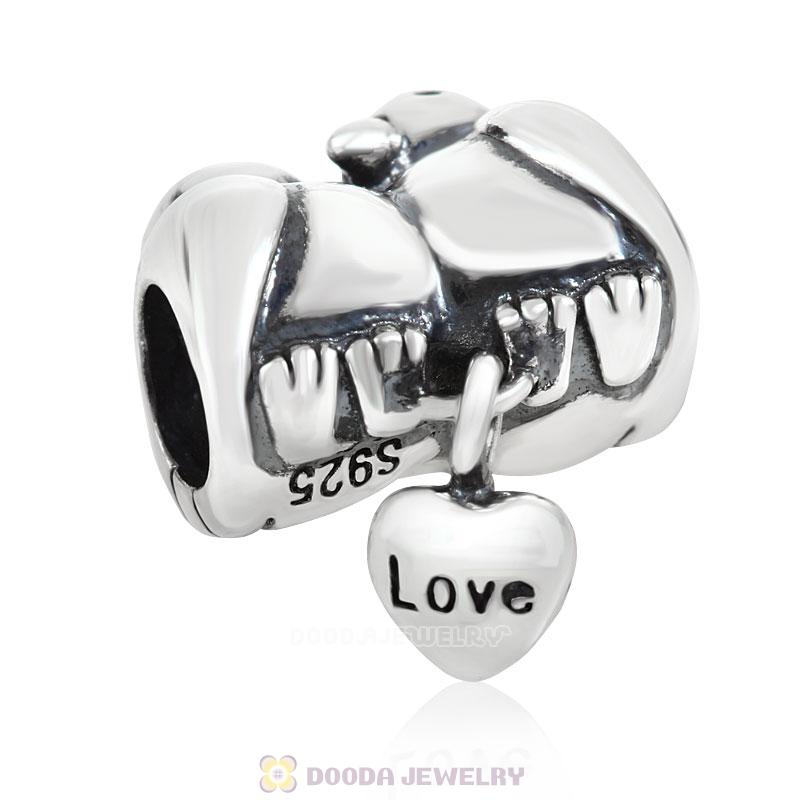 European 925 Sterling Silver Love birds Charm Beads Wholesale