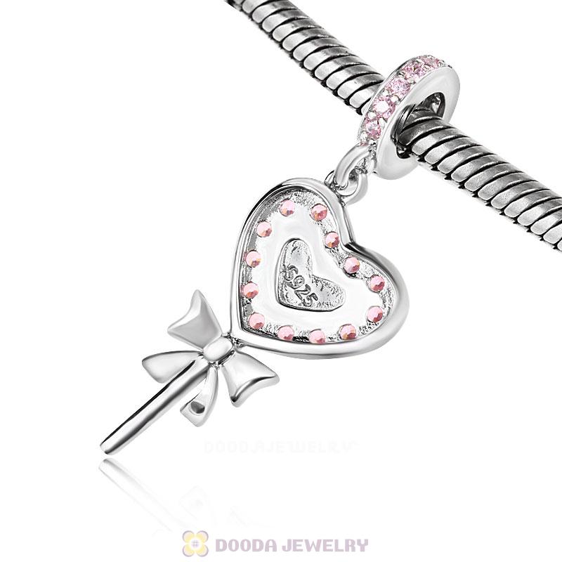 Dangle Fairy Wand Charms with CZ