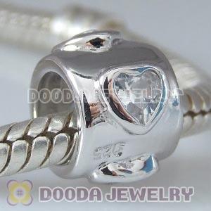 925 Sterling Silver European Style Beads with Love Stone