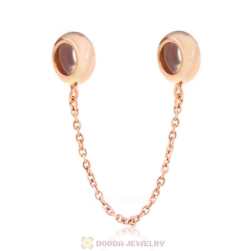 Rose Gold Safety Chain with Rubber Stopper Beads
