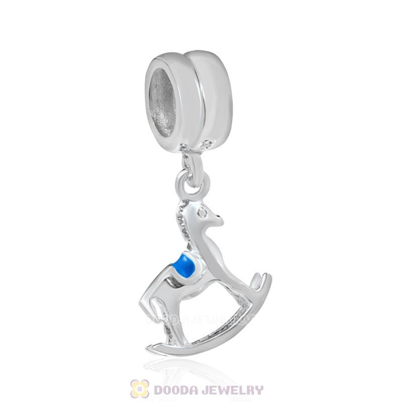 Solid Sterling Silver Charm Jewelry Beads Dangle Enamel cockhorse