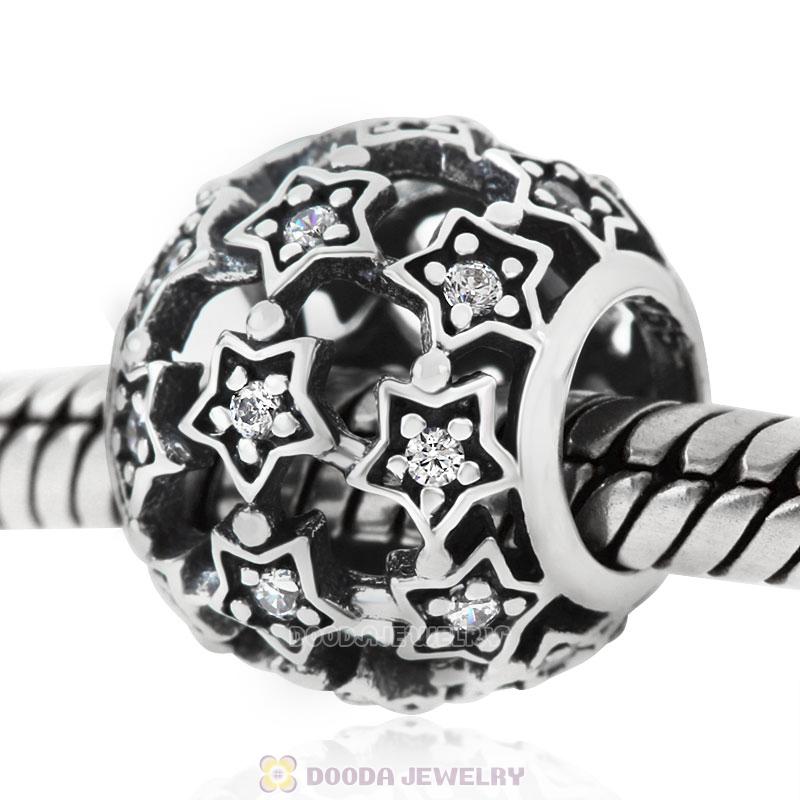 Shimmering Star Charm Bead with Clear CZ