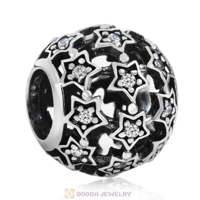 Shimmering Star Charm Bead with Clear CZ