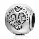 Love Baby Footprint Charm with CZ