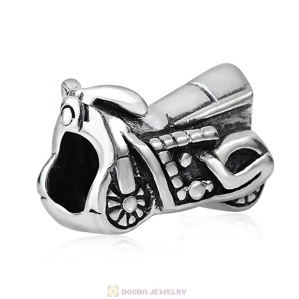 Antique 925 Sterling Silver Motorbicycle Charm Beads