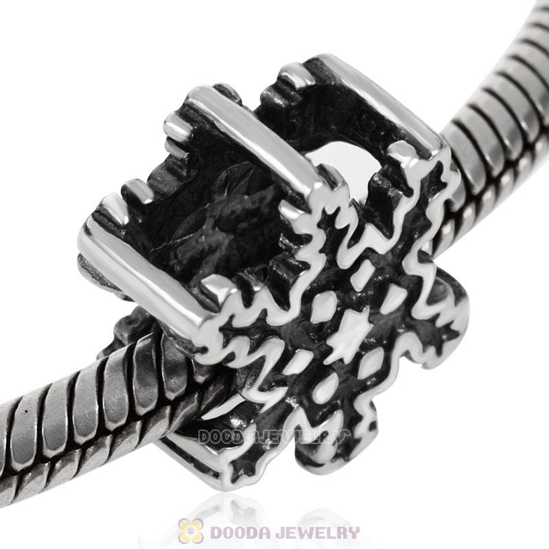 European Style Antique Christmas Snowflake Charm Beads