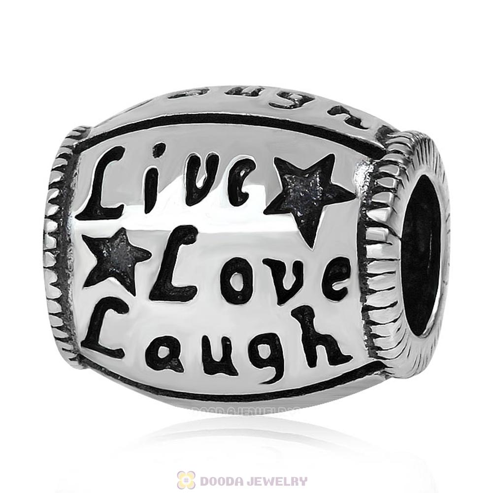 925 Sterling Silver Live Love Laugh Beads For Father's Day 