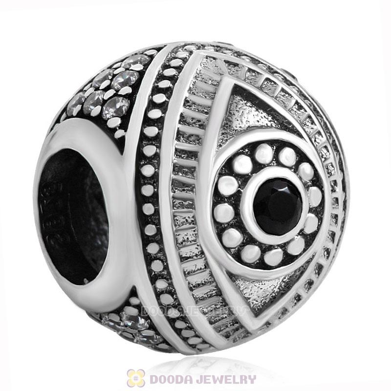 Eye of Horus Charm 925 Sterling Silver with Zircon Stones