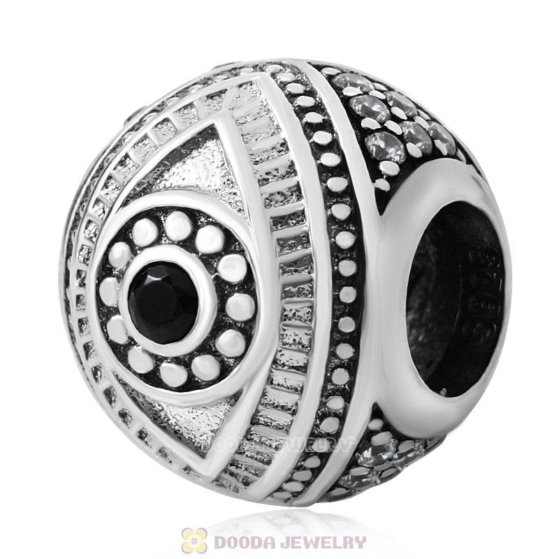 Eye of Horus Charm 925 Sterling Silver with Zircon Stones