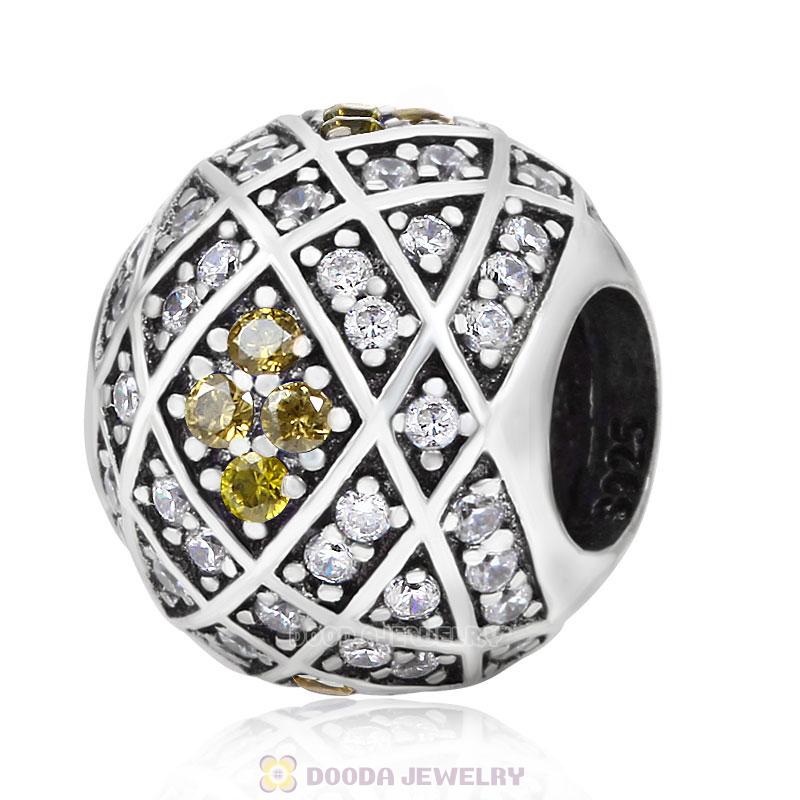 Geometric Charm 925 Sterling Silver with Peridot Zircon