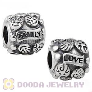 Antique 925 Sterling Silver European LOVE and FAMILY Charm Beads