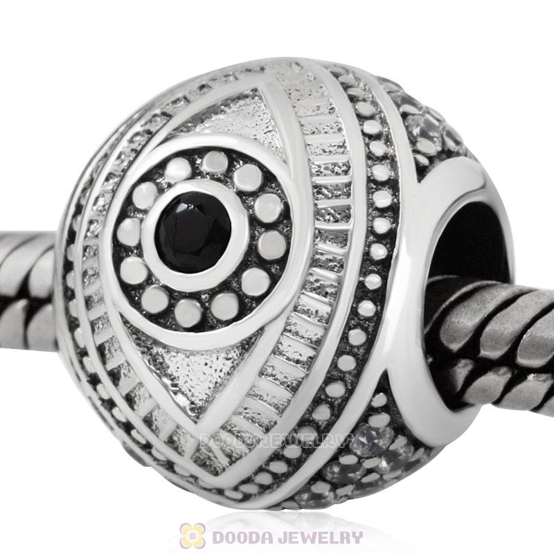 Eye of Horus Charm 925 Sterling Silver with Zircon Stones