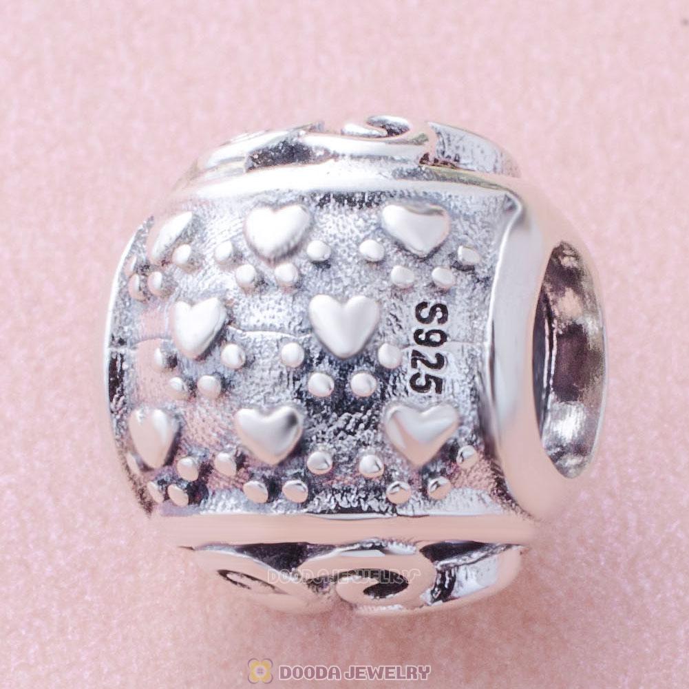 Mother Baby Cat Charm Beads Antique 925 Sterling Silver  