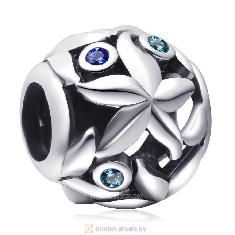 Seaweed Starfish Charm 925 Sterling Silver with CZ