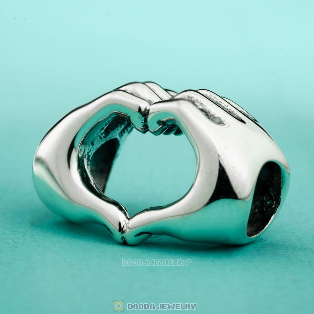 Fingers with Hearts Charms 925 Sterling Silver