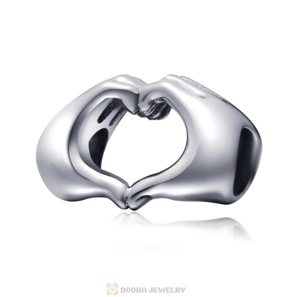 Fingers with Hearts Charms 925 Sterling Silver