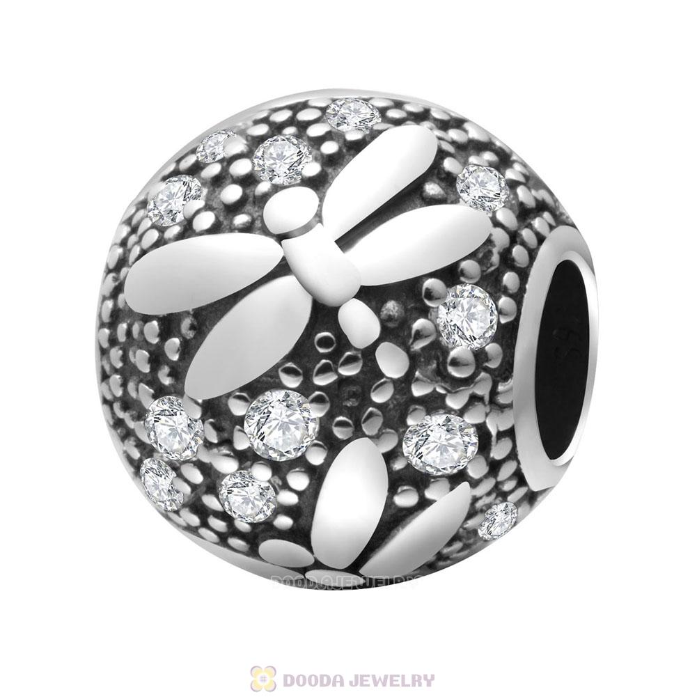 Dragonfly Charms 925 Sterling Silver with CZ