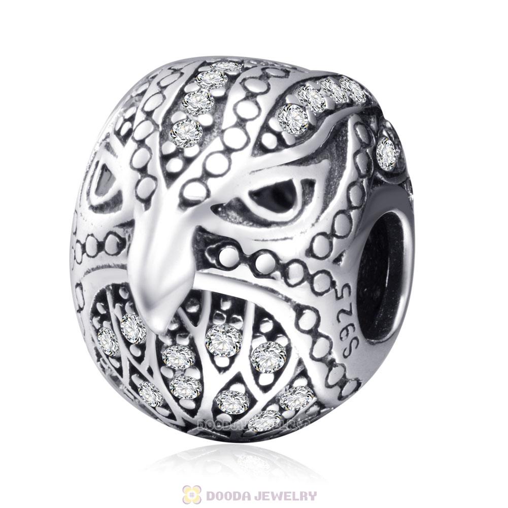 Cubic Zirconia Eagle Charms 925 Sterling Silver