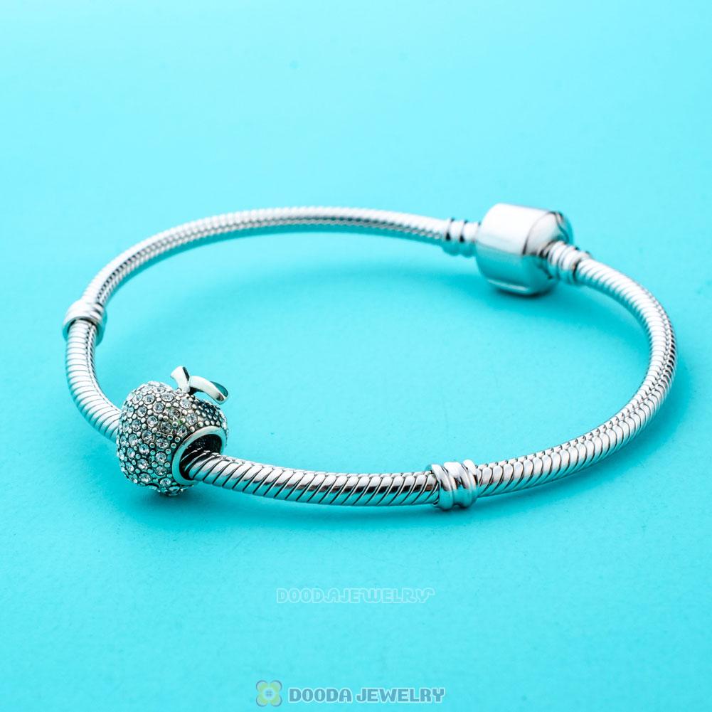 Sparkling Apple Charm with Clear Crystal