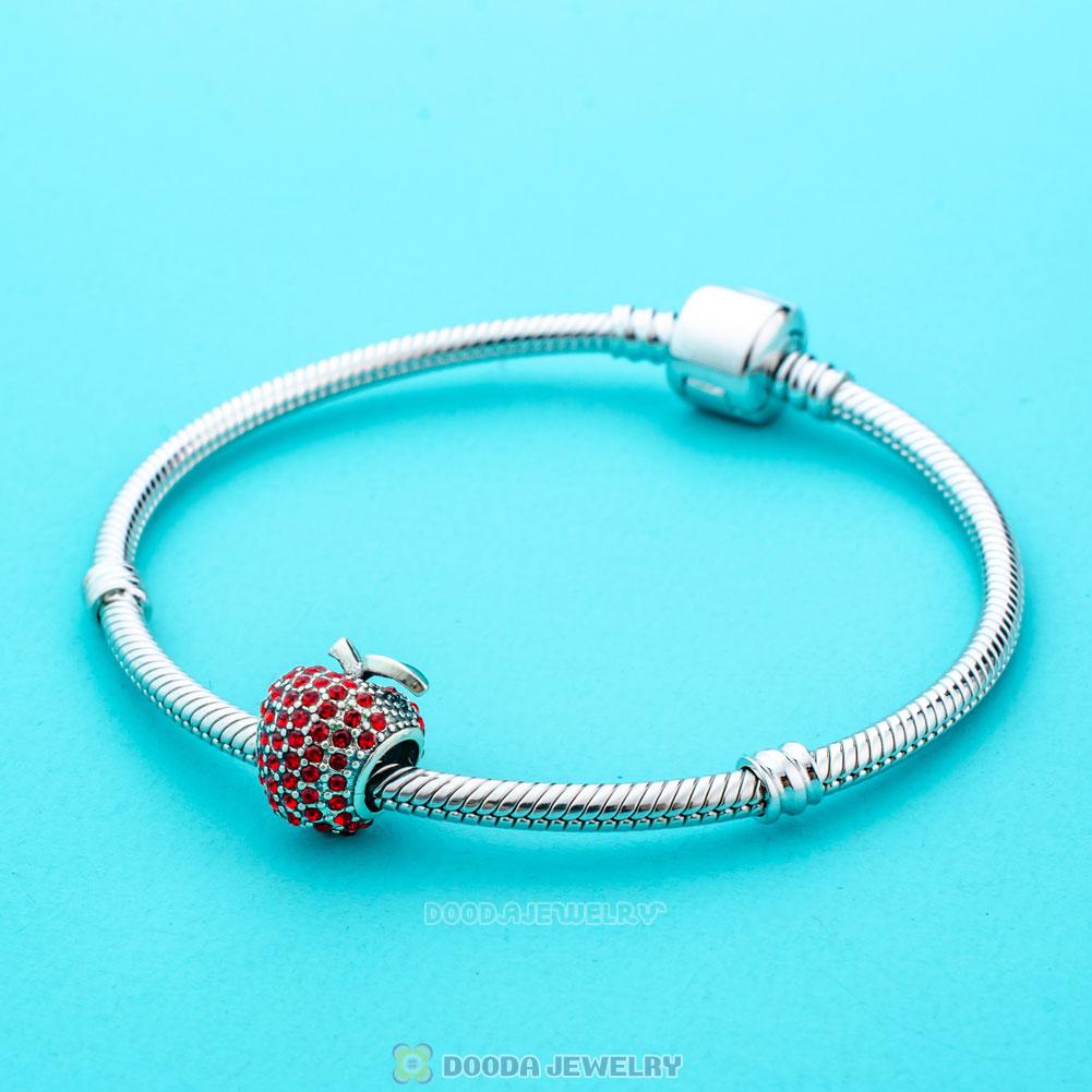 Sparkling Apple Charm with Red Crystal